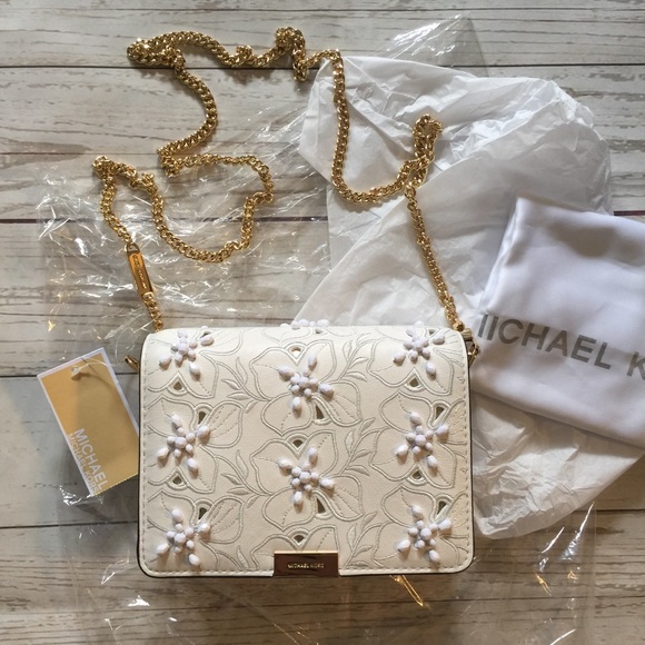 Michael Kors Jade Gusset Crossbody Clutch Floral - Picture 7 of 8